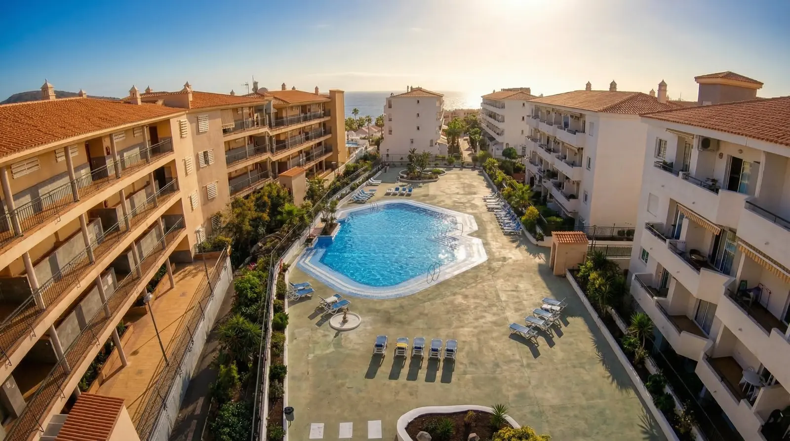 Aereal view of the Swimming Pool in Los Cristianos